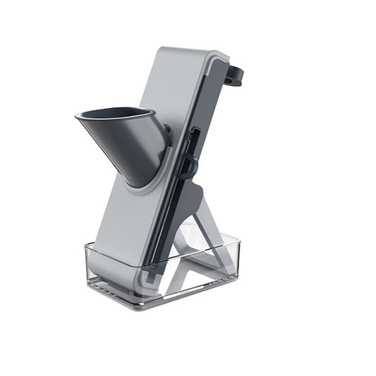 Feliator Legume Multifunctional, Razatoare pentru Bucatarie si Taietor Cartofi, Design Pliabil cu Presa Manuala, Material PP si PET, 23.5x9.5x5.5 cm, Gri