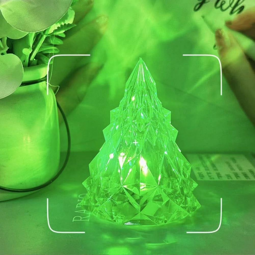 Lampa de Veghe, Model Iceberg, Lumina Rece Discreta, Design Minimalist, Alimentare cu Baterii, Plastic, Verde, 6.5 x 8 cm