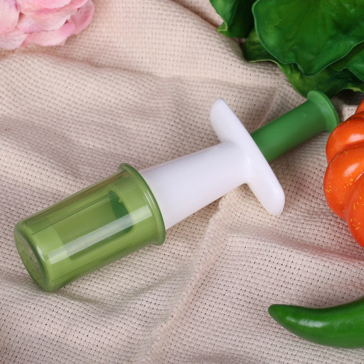 Feliator pentru Legume si Fructe Mici, Dispozitiv pentru Rosii Cherry si Masline, Ustensila de Taiat Rapida, Plastic ABS, 18 x 6.5 cm, Verde
