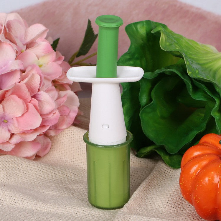 Feliator pentru Legume si Fructe Mici, Dispozitiv pentru Rosii Cherry si Masline, Ustensila de Taiat Rapida, Plastic ABS, 18 x 6.5 cm, Verde