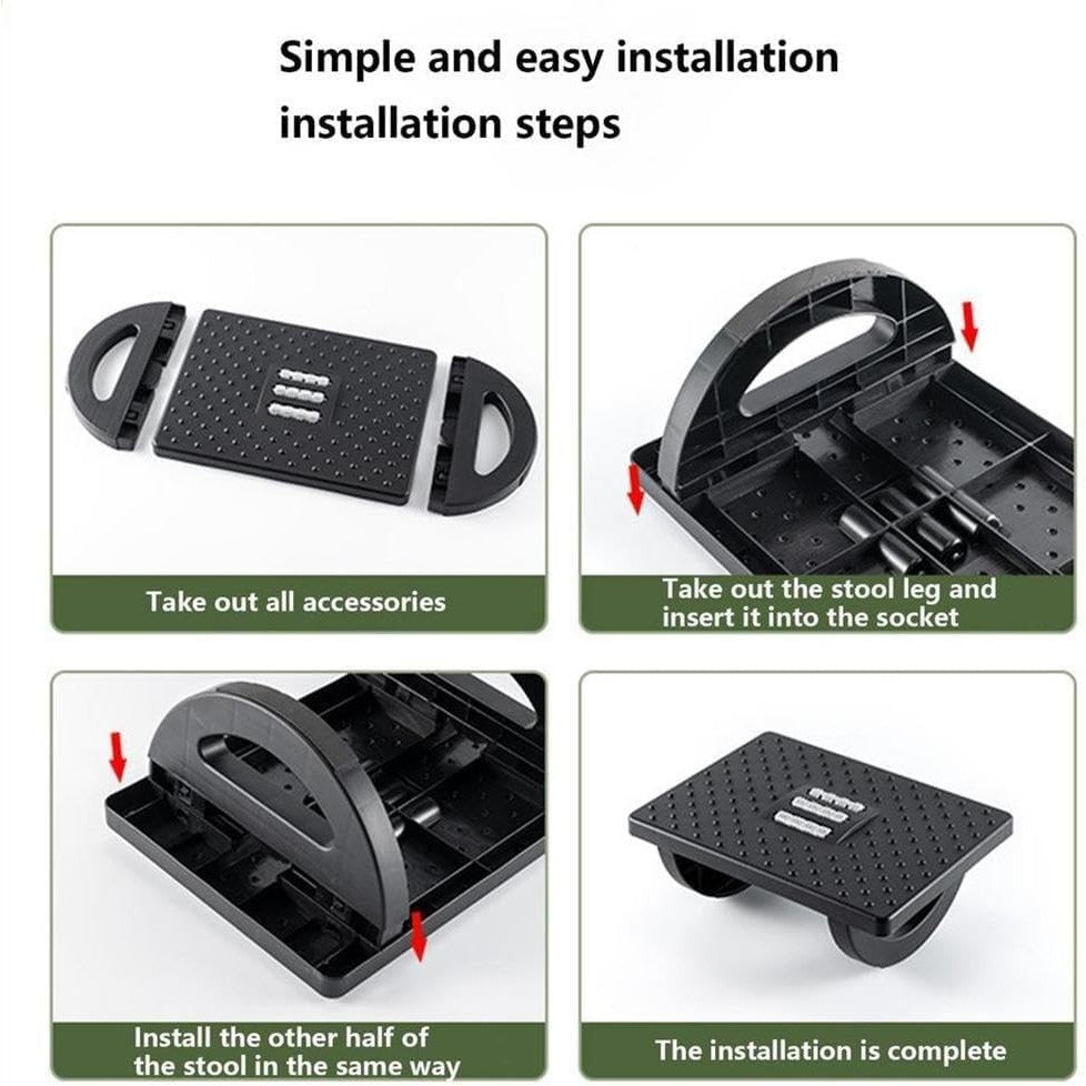 Suport Ergonomic pentru Picioare, Role de Masaj pentru Talpi, Imbunatatire Postura si Circulatie, Plastic Rezistent, 33.5x24x12 cm, Negru