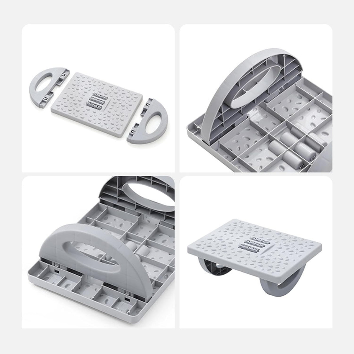 Suport Ergonomic pentru Picioare, Role de Masaj pentru Talpi, Design Anti-Stres, Plastic Rezistent, 33.5x24x12 cm, Gri