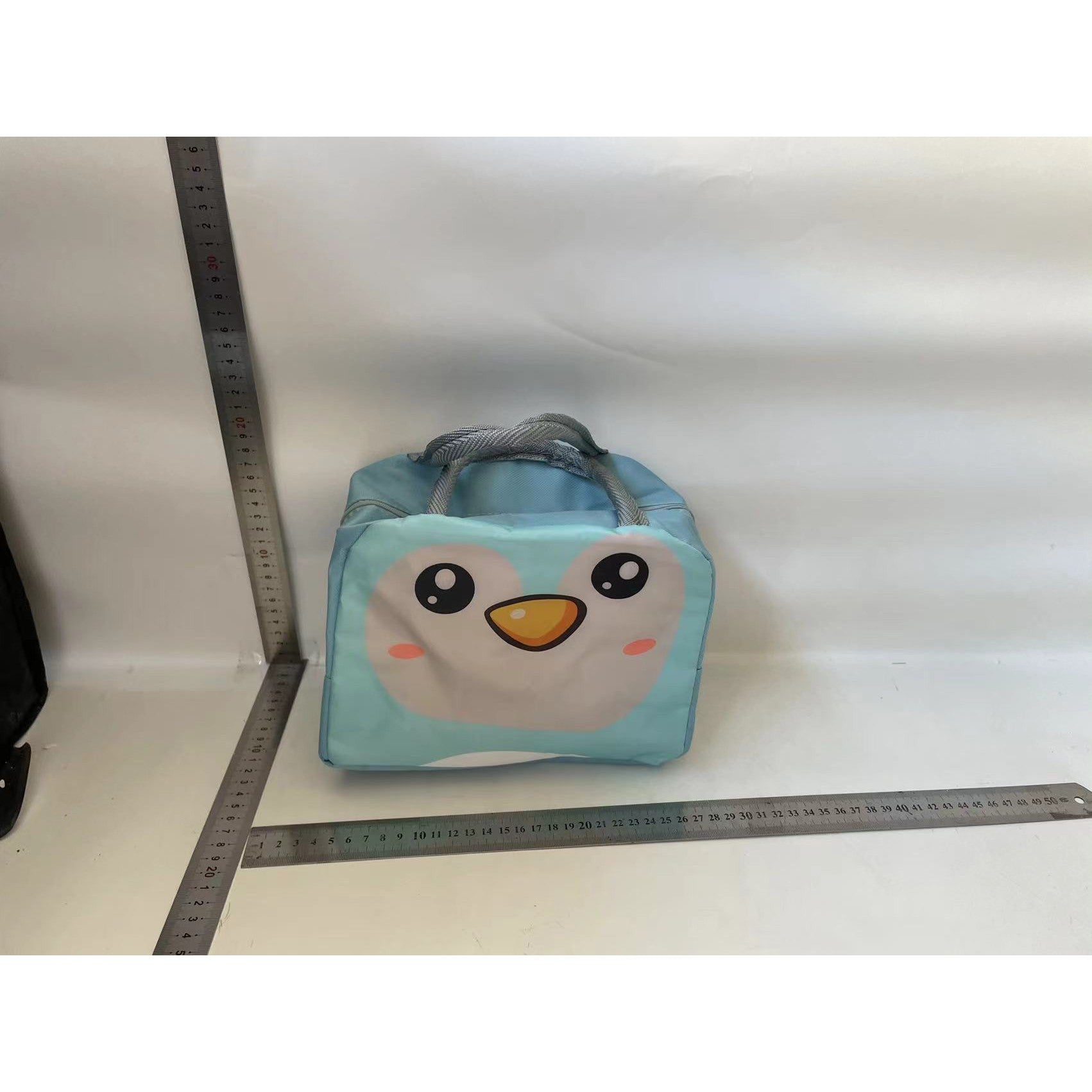 Geantă Frigorifică pentru Prânz Copii, Termoizolantă și Portabilă, Pânză Oxford Rezistentă, Model Pinguin, Albastru, 22x14x19 cm