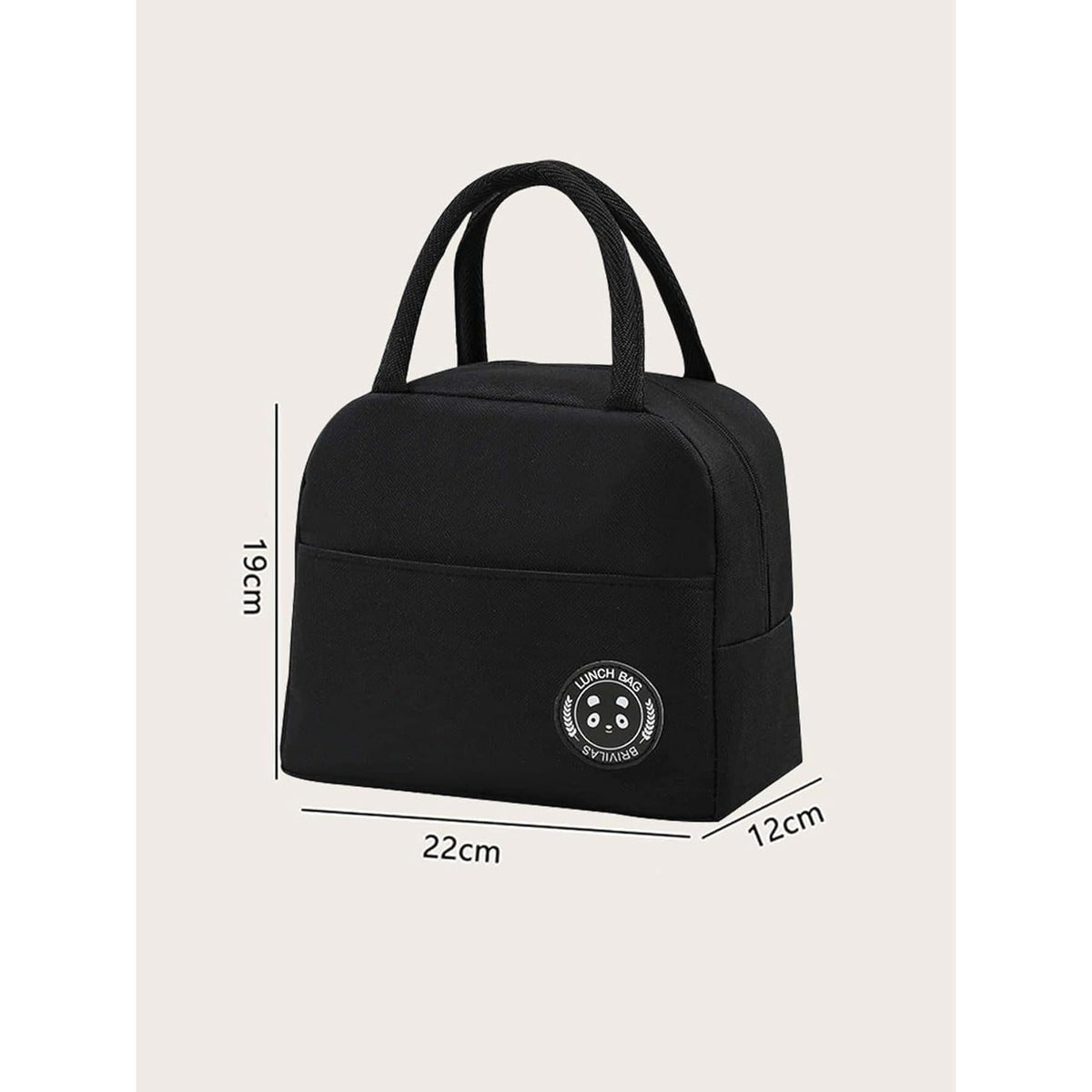 Geanta Termica pentru Pranz, Model Compartimentat si Impermeabil, Interior Izolat cu Manere Ergonomice si Buzunar Exterior, Textil Oxford, 22x14x19 cm, Negru