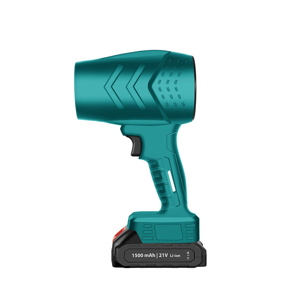 Suflanta de Aer Portabila cu Acumulatori, Curatare Praf, Frunze si Auto, 25000 RPM, Motor 21V, 2 Baterii Li-Ion 1500 mAh si Incarcator, Turcoaz
