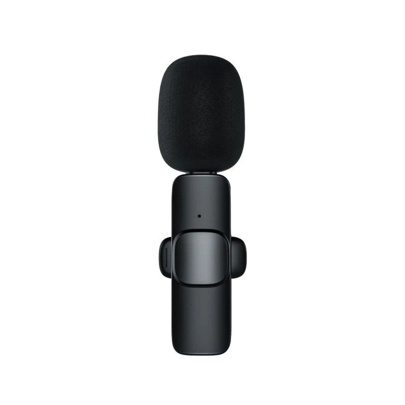 Microfon Lavaliera Wireless cu Receptor Jack 3.5 mm, Conectivitate Bluetooth 5.0, Anulare Zgomot, Raza Actiune 30 m, Negru