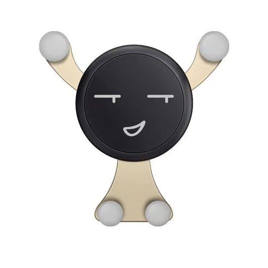 Suport Telefon Auto Pentru Grila Ventilatie, Rotire 360 Grade, Design Smiley Face, Material ABS si Silicon, Compatibilitate Universala 4.0-6.0 Inch, Auriu