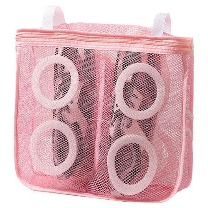 Sac pentru Spalare Incaltaminte in Masina de Spalat, Protectie cu Strat Interior din Spuma si Fermoar Securizat, Panza Tip Plasa, 28 x 24.5 x 8 cm, Roz