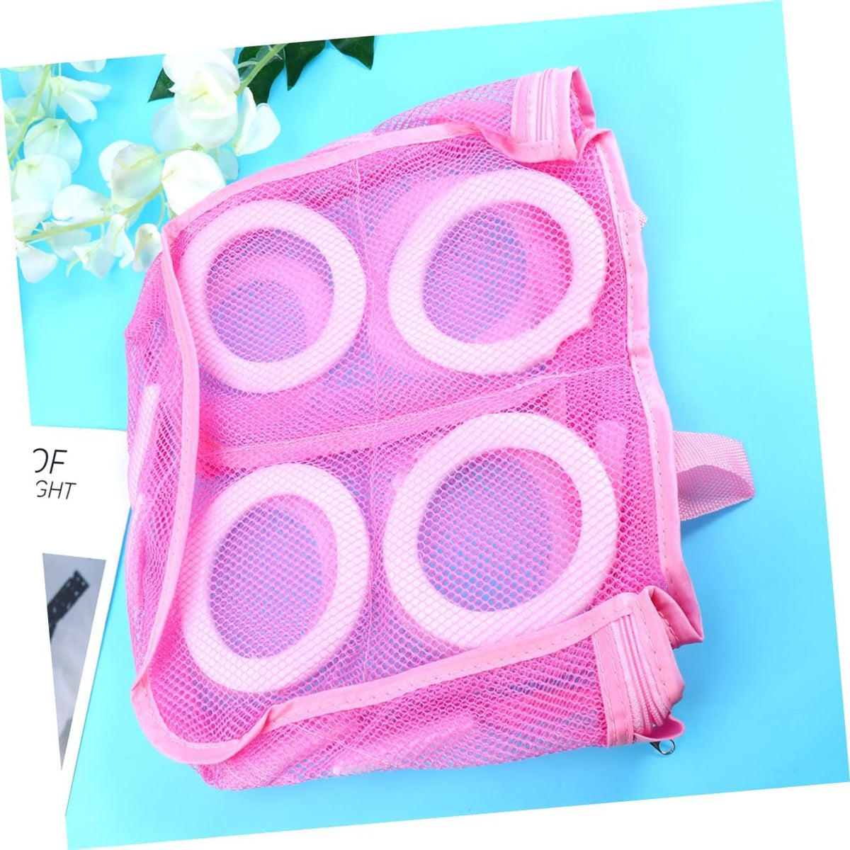 Sac pentru Spalare Incaltaminte in Masina de Spalat, Protectie cu Strat Interior din Spuma si Fermoar Securizat, Panza Tip Plasa, 28 x 24.5 x 8 cm, Roz