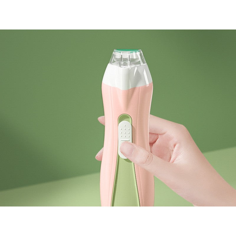 Pila Electrica pentru Unghii Bebelusi si Copii, Silentioasa cu Lumina LED si Incarcare USB, Material ABS, 6 Capete Inlocuibile, Verde/Roz