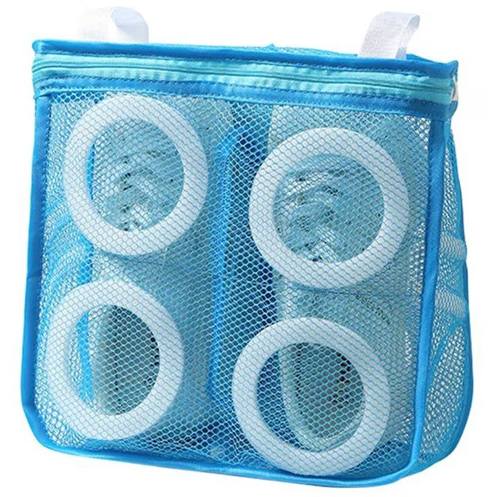 Sac pentru Spalare Incaltaminte in Masina de Spalat, Protectie cu Strat de Spuma si Fermoar Securizat, Material Tip Plasa cu Agatatoare, 28 x 24.5 x 8 cm, Albastru
