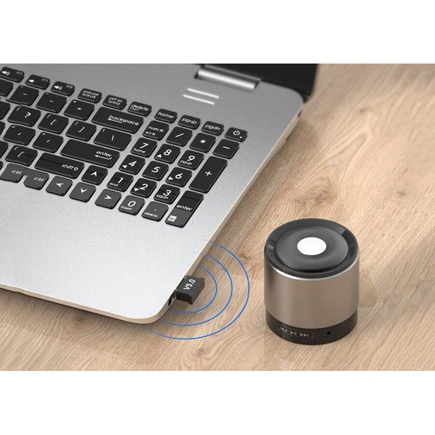 Adaptor Bluetooth 5.0 Wireless pentru PC si Laptop, Interfata USB, Viteza 20 Mbps, Raza de Actiune 10-20 m, Negru