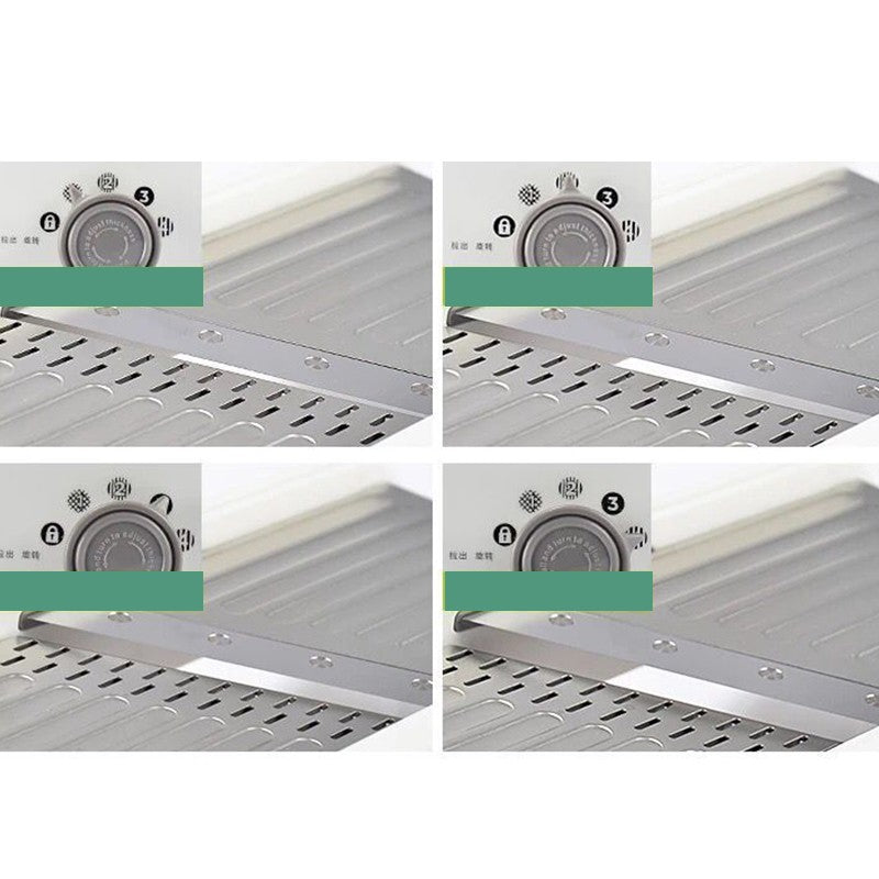 Feliator Manual Multifunctional pentru Legume si Fructe, Razatoare Reglabila cu Lame din Otel Inoxidabil, Accesoriu Bucatarie, 39 x 11.5 x 12.5 cm, Alb