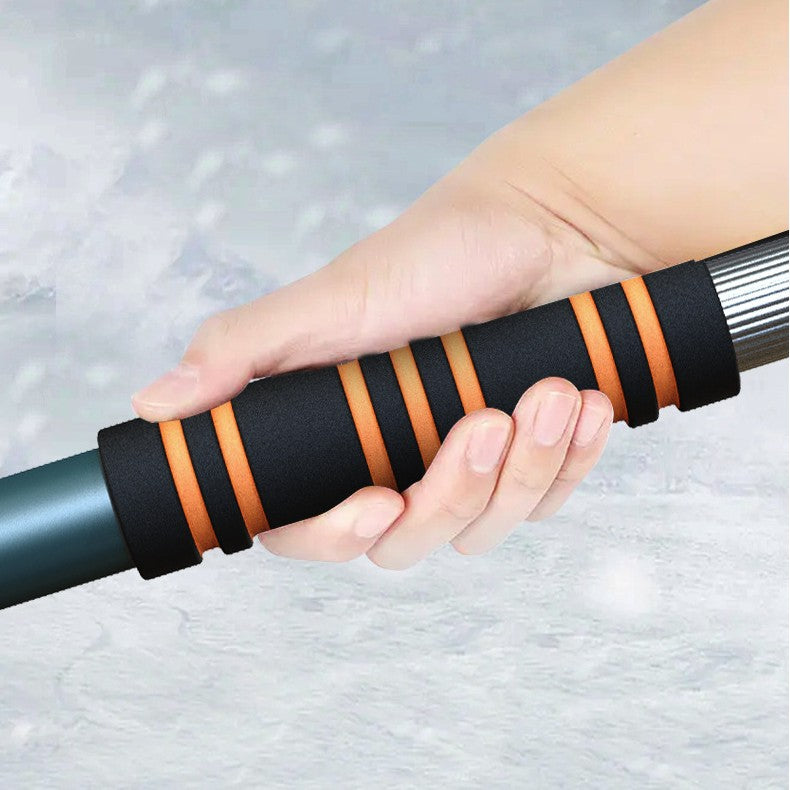 Racleta Auto pentru Zapada si Gheata, Perie Telescopica cu Doua Capete, Maner Ergonomic Detasabil, Aluminiu si ABS, Lungime Ajustabila 48-78 cm, Verde Inchis