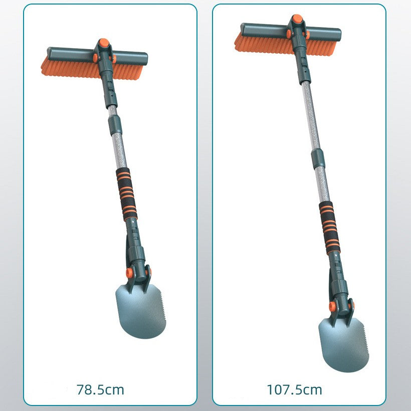 Racleta Auto pentru Zapada si Gheata, Perie Telescopica cu Doua Capete, Maner Ergonomic Detasabil, Aluminiu si ABS, Lungime Ajustabila 48-78 cm, Verde Inchis