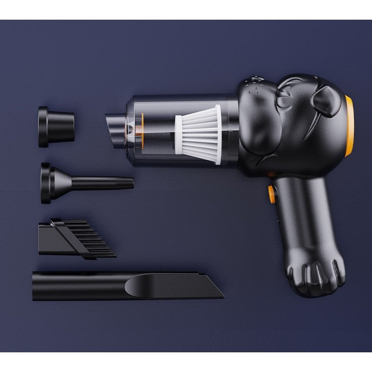 Aspirator Auto 4 in 1 Portabil fara Fir, Putere 120W, Functie de Suflare si Umflare, 2 Viteze, Aspirare Umeda si Uscata, Incarcare USB-C, Negru