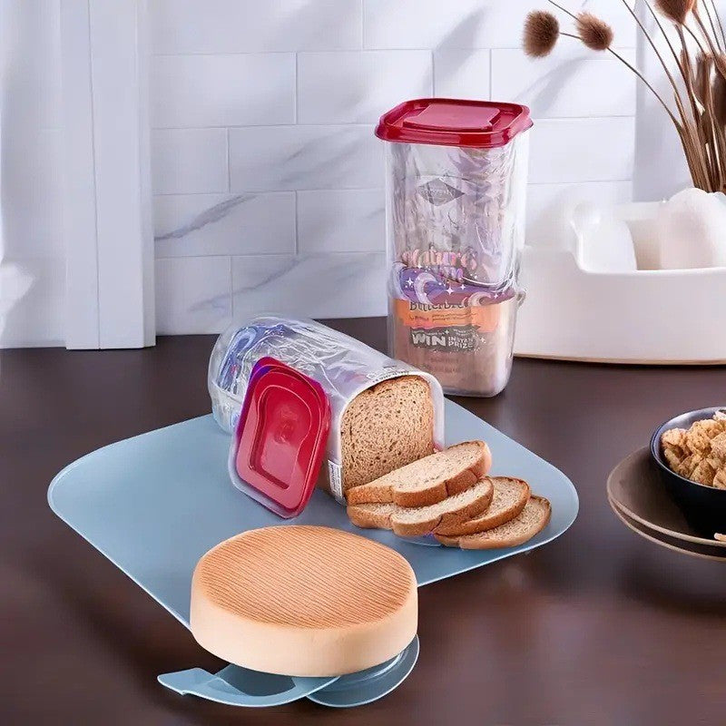Cutie Depozitare Paine pentru Prospetime Indelungata, Recipient Dreptunghiular, Capacitate 5 L, Plastic, 34 x 13 x 13 cm, Rosu