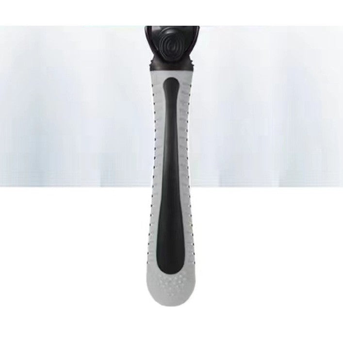 Aparat de Ras Manual cu 6 Lame, Otel Inoxidabil, Maner Ergonomic, Include Suport si 4 Capete de Schimb, Negru