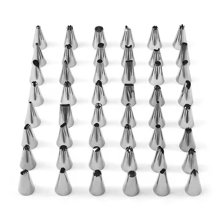 Set Ustensile pentru Ornare Prajituri si Torturi, 80 Piese cu Stand Rotativ, 48 Capete Posh, Spatule si Forme Briose, Otel Inoxidabil si Plastic, Multicolor