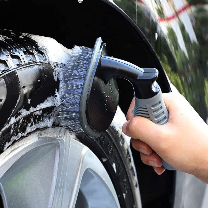 Set Curatare Auto Complet, 9 Piese pentru Detailing Interior si Exterior, Perii Anvelope, Manusa Microfibra, Lavete si Aplicator Ceara, Plastic PP si Nanofibra, Gri