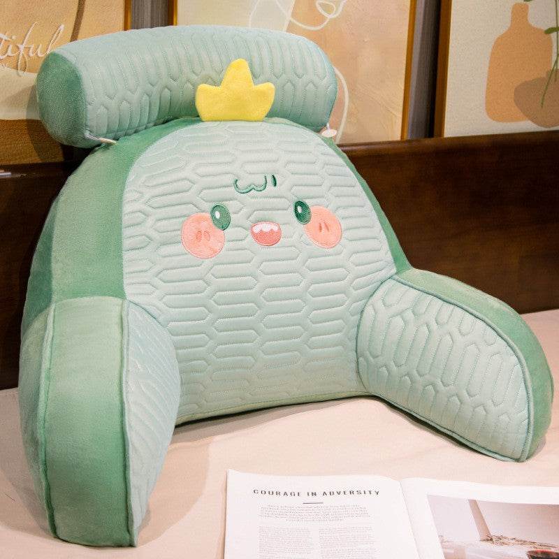 Perna Spatar pentru Pat, Suport Lombar Ergonomic, Design Creativ Dinozaur, Interior din Latex, 60 x 40 cm, Verde
