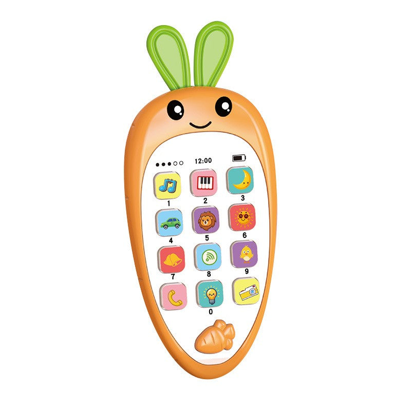 Telefon Interactiv Pentru Copii, Model Morcov Cu Functii Educative Si Muzicale, Jucarie Inteligenta Cu Sunete Si Voce, Plastic, 19 x 11.5 cm, Portocaliu, 4-6 Ani