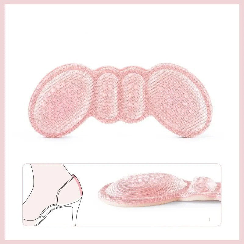 Set 2 Branturi cu Pernute pentru Calcai, Protectii Autoadezive Anti-Frecare si Amortizare 3D, Burete Moale si Material Textil, Marime Universala, Roz