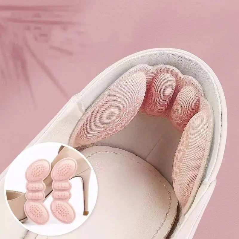 Set 2 Branturi cu Pernute pentru Calcai, Protectii Autoadezive Anti-Frecare si Amortizare 3D, Burete Moale si Material Textil, Marime Universala, Roz