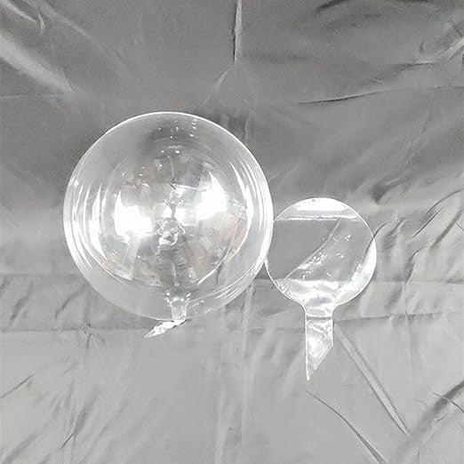 Buchet Decorativ Trandafir in Balon cu Lumini LED, Set Asamblare DIY cu Tulle si Panglica, Latex si Plastic, Diametru 35 cm, Albastru/Alb