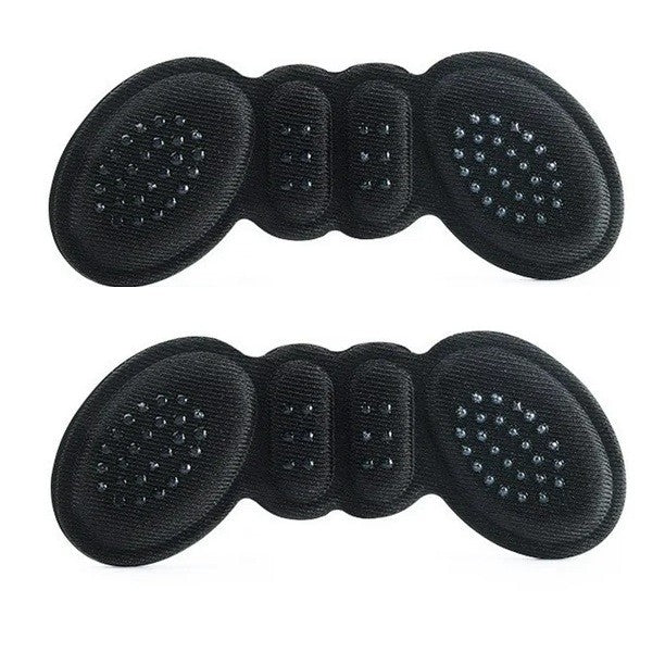 Set 2 Branturi cu Pernute pentru Calcai, Protectii Autoadezive Antiderapante si Antifrecare, Spuma Moale cu Panza Absorbanta, Marime Universala, 6 mm, Negru
