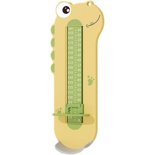 Dispozitiv de Masurat Talpa Piciorului pentru Bebelusi si Copii, Rigla Masurare Incaltaminte cu Cursor Glisant, Plastic ABS Ecologic, Model Dinozaur, Galben, 31 cm