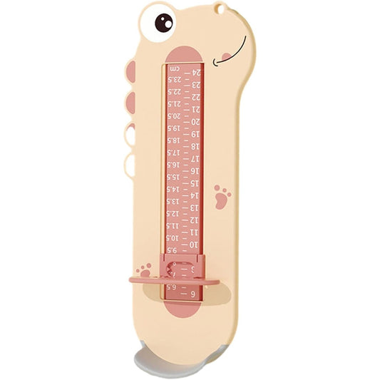 Dispozitiv De Masurat Talpa Piciorului Pentru Bebelusi Si Copii, Rigla Masurare Incaltaminte Cu Cursor Reglabil, Plastic ABS Fara BPA, Model Dinozaur, 31 x 11.5 cm, Roz