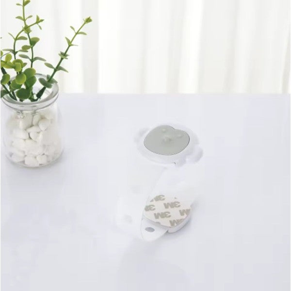 Siguranta pentru Usi si Sertare Copii, Blocare Dulap si Frigider, Model Maimutica, Sistem Autoadeziv cu Lungime Reglabila, Plastic Ecologic, Albastru/Alb, 21.5 x 6 cm