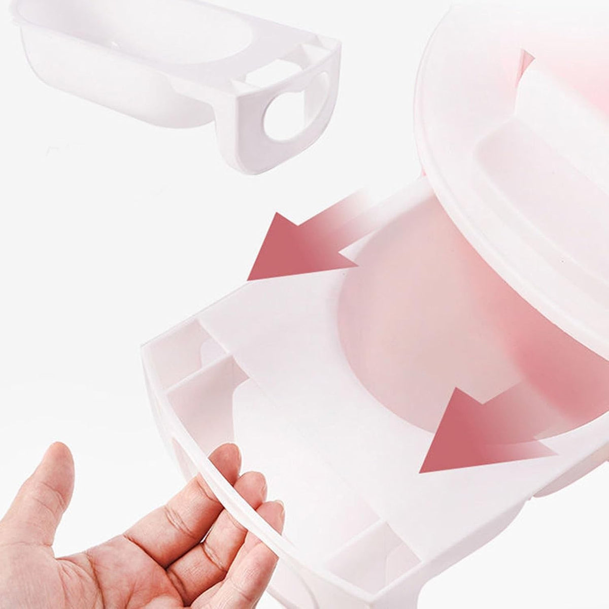 Olita pentru Copii, Design Vacuta cu Manere si Spatar, Sezut Moale PU, Compartiment Detasabil, Plastic Non-Toxic, Include Perie de Curatat, +1 An, Roz