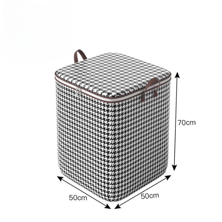 Cutie de Depozitare pentru Haine si Lenjerie, Organizator Pliabil cu Fermoar Dublu, Manere Ranforsate, Material Textil Rezistent, 50x50x70 cm