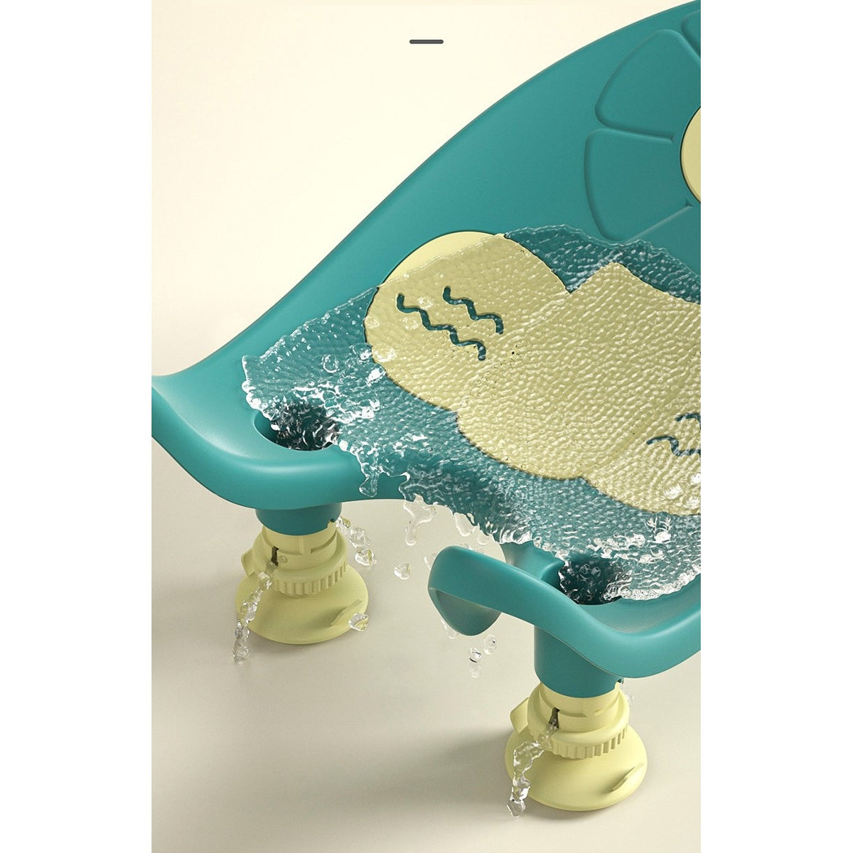 Suport Baie Bebelusi si Scaun Portabil Ergonomic, Montare pe Chiuveta sau Cada, Inclinare Reglabila cu Ventuze Antiderapante, Material TPE Moale, 0-12 Luni, 50 x 24 x 12.5 cm, Verde
