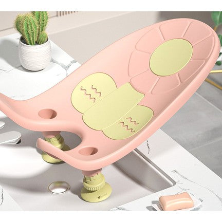 Suport de Baie Bebelusi, Scaun Ergonomic cu Inaltime Reglabila si Ventuze Antiderapante, Montare Chiuveta sau Cada, Material TPE, 0-12 Luni, 50 x 24 x 12.5 cm, Roz