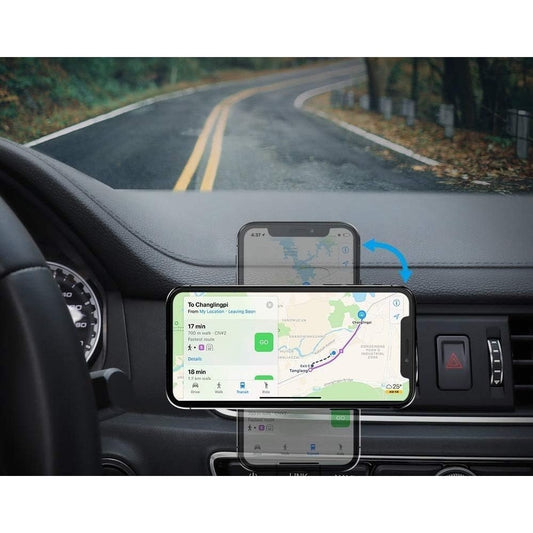 Suport Auto Magnetic pentru Telefon, Prindere Grila Ventilatie, 5 Magneti Neodim, ABS si Aluminiu, Unghi 15 Grade, 3.8 x 3.7 x 6.2 cm, Rosu