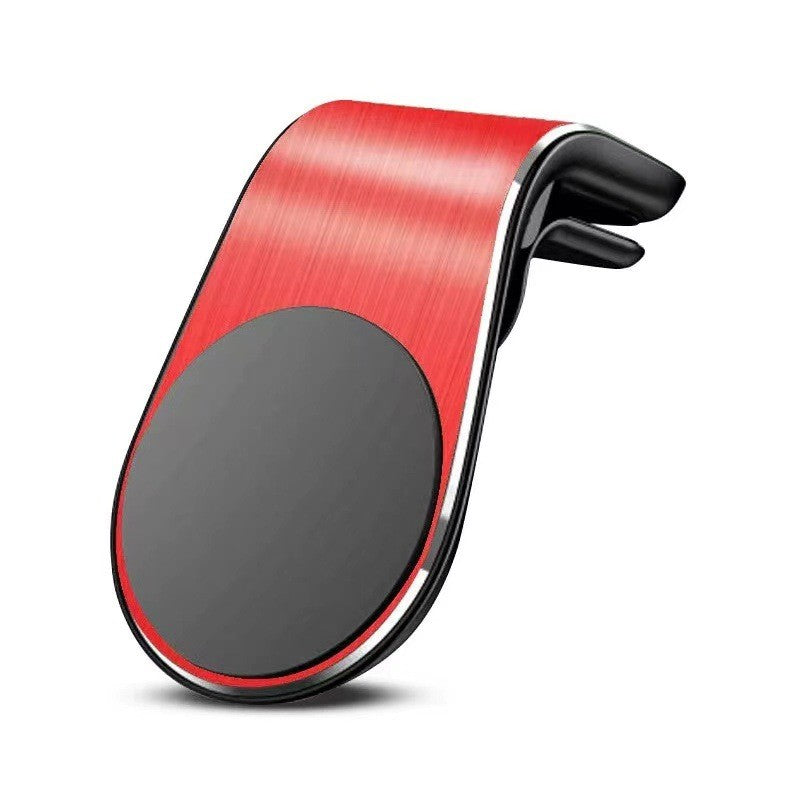 Suport Auto Magnetic pentru Telefon, Prindere Grila Ventilatie, 5 Magneti Neodim, ABS si Aluminiu, Unghi 15 Grade, 3.8 x 3.7 x 6.2 cm, Rosu