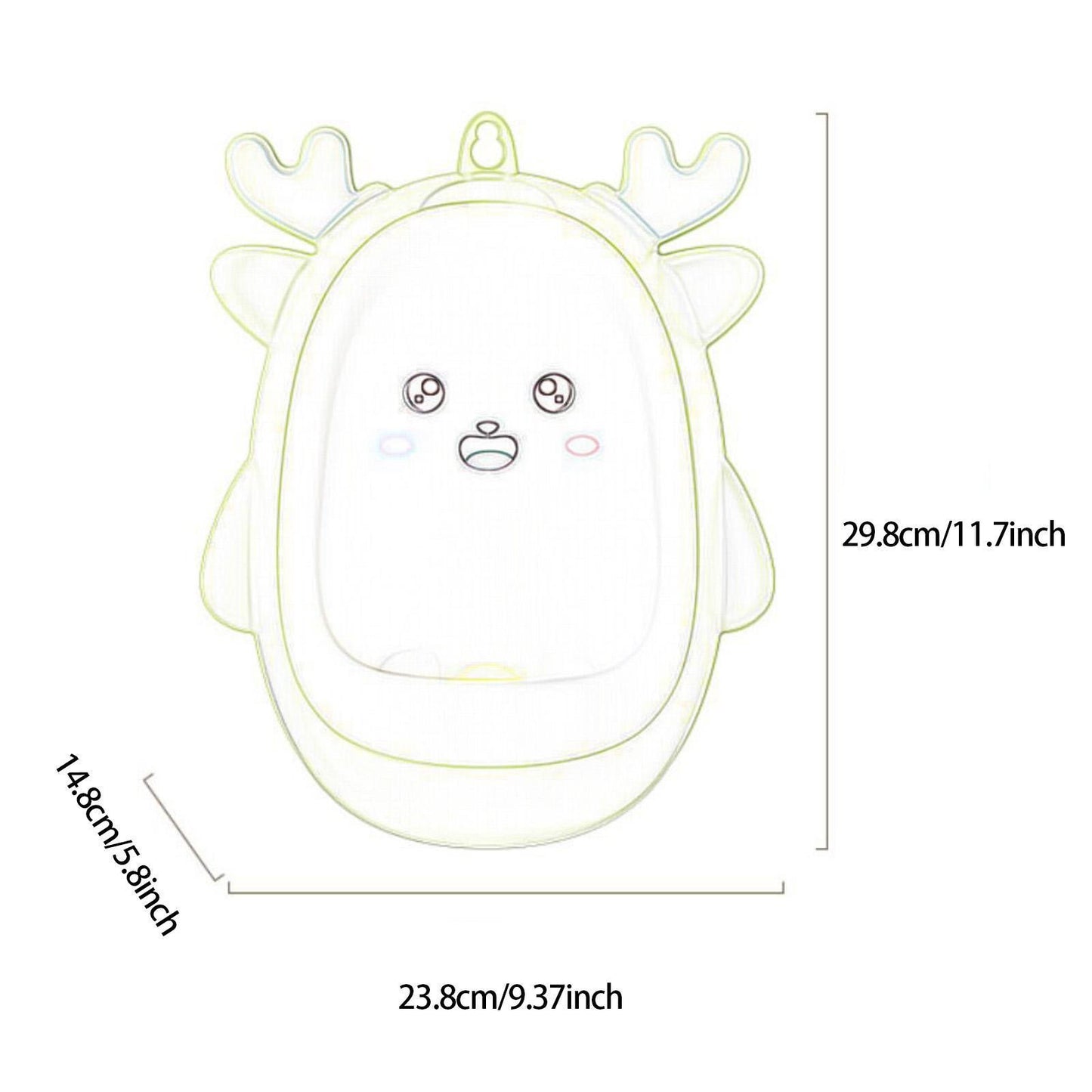 Pisoar pentru Baieti, Antrenament Toaleta cu Morisca Rotativa, Forma Cerb, Montare Perete cu Ventuze si Carlig, Include Perie Curatare, Plastic Ecologic, 29.8 x 23.8 cm, Albastru