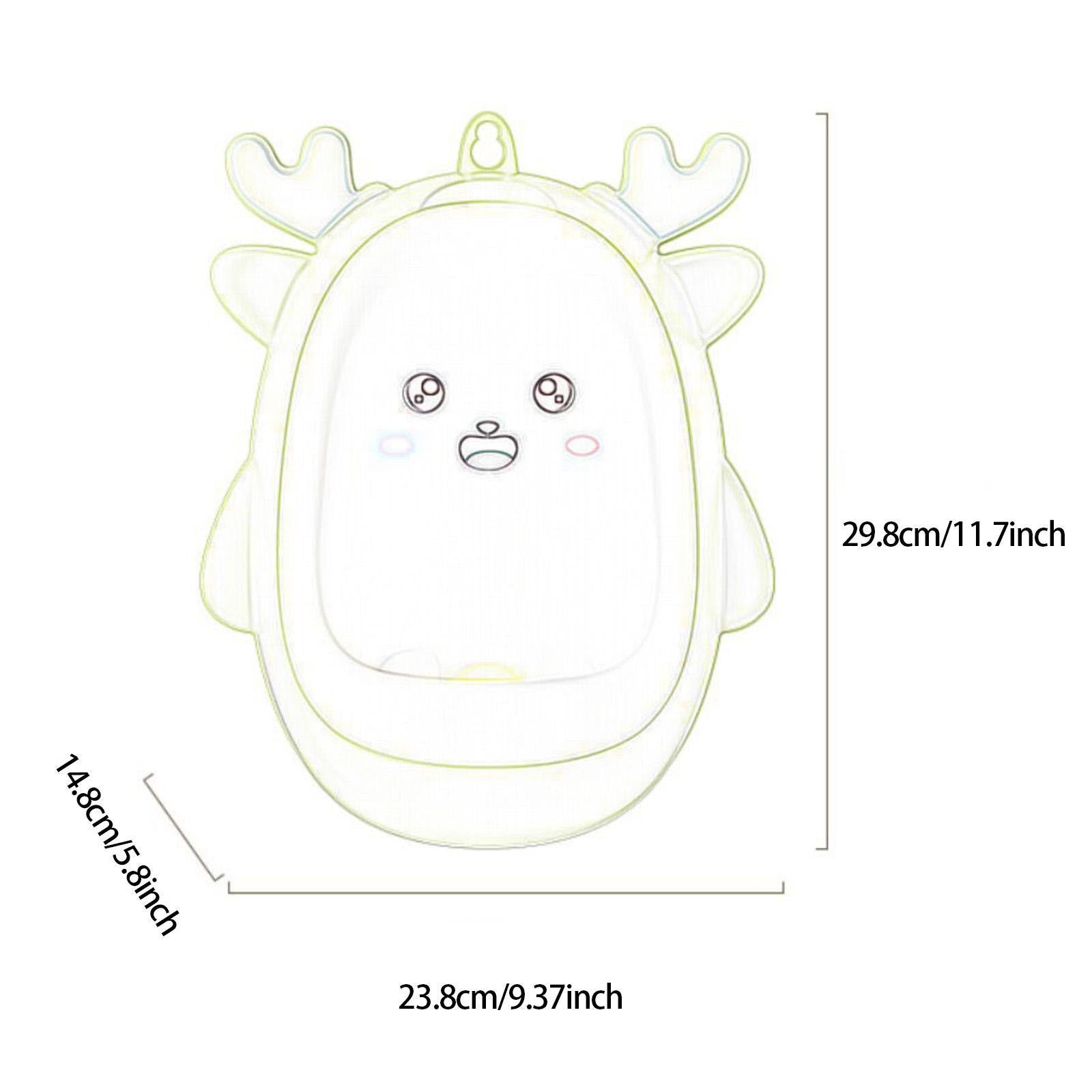 Pisoar pentru Baieti, Forma Cerb cu Morisca Rotativa, Antrenament Toaleta, Montare Ventuze sau Carlig, Plastic Ecologic, 0-8 Ani, Perie Inclusa, 30 x 24 cm, Galben