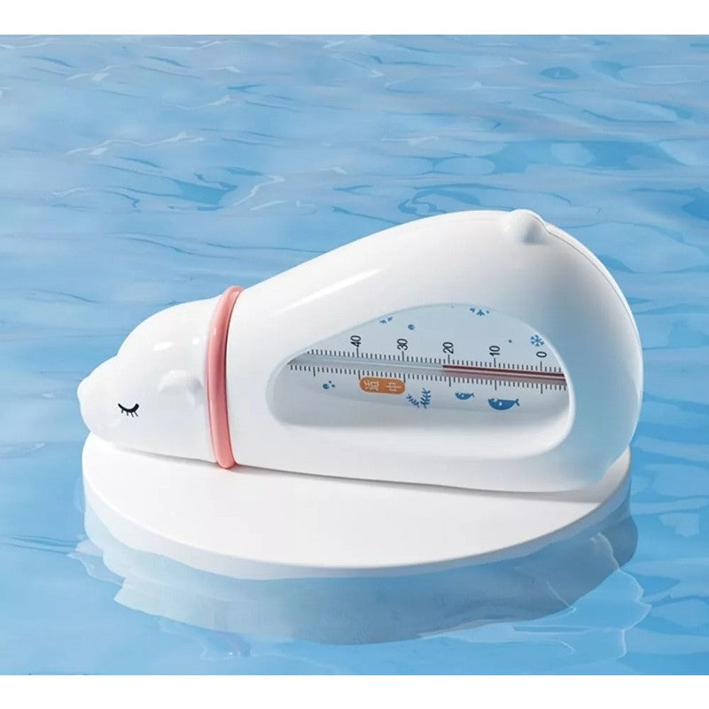 Termometru pentru Baie si Camera, Plutitor, Model Urs Polar, Fara Mercur, ABS si Kerosen, 15x7.5x4 cm, Alb