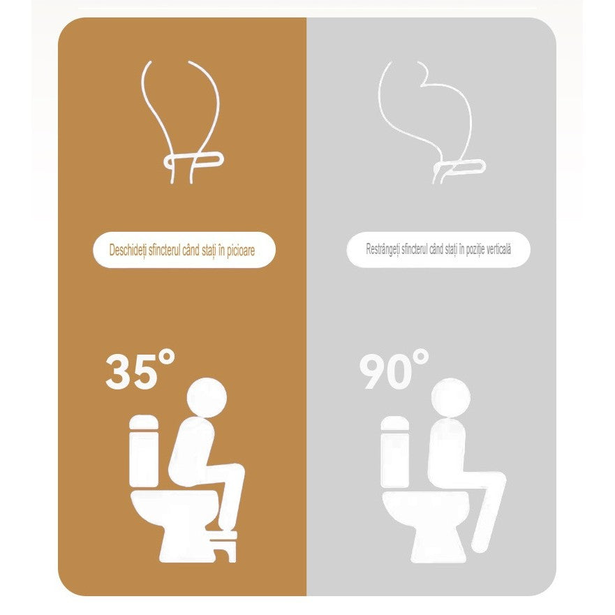 Scaunel WC pentru Pozitie Ghemuit, Taburet Inaltator pentru Constipatie si Hemoroizi, Suport Picioare Ergonomic, Plastic PP, 38x22x17 cm, Galben