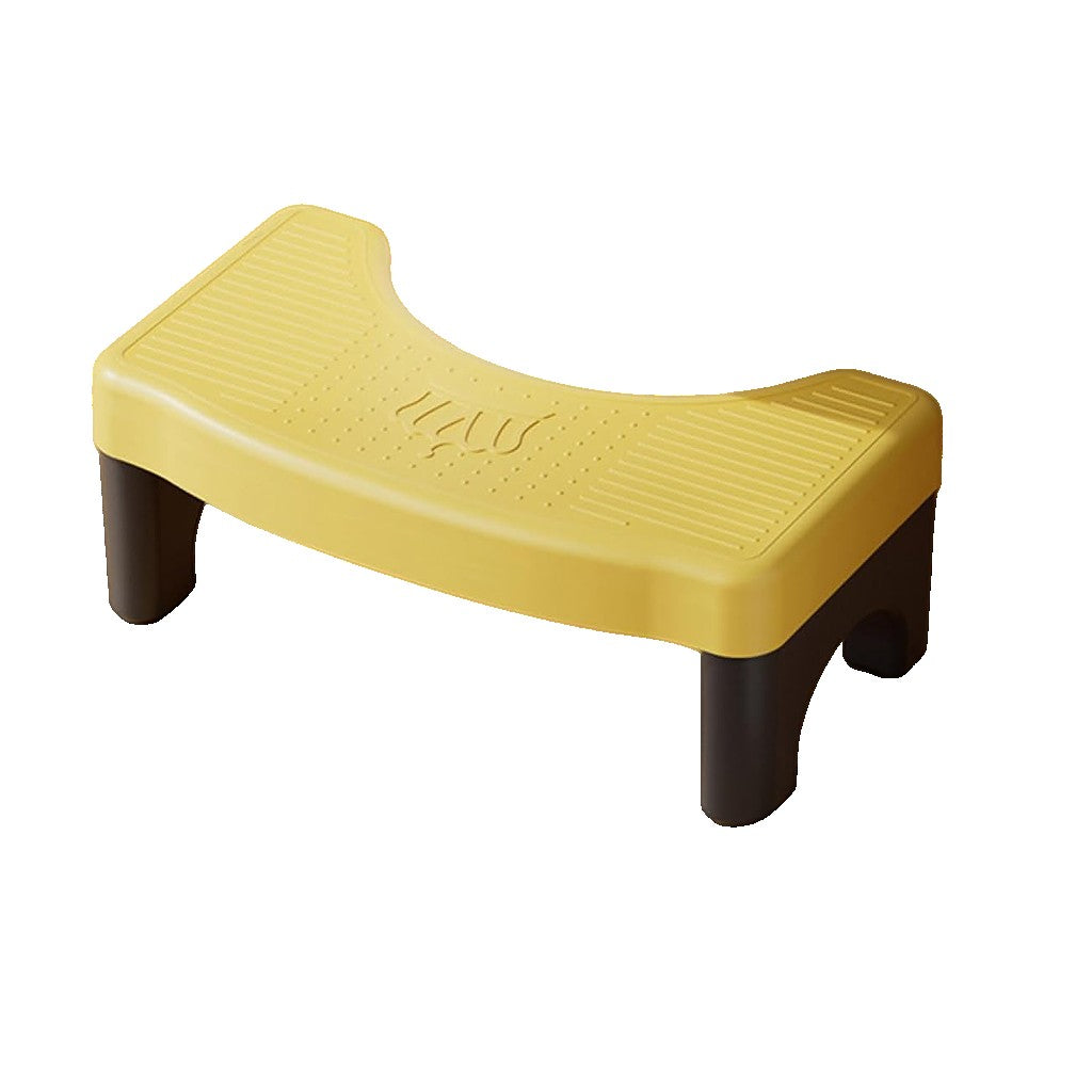 Scaunel WC pentru Pozitie Ghemuit, Taburet Inaltator pentru Constipatie si Hemoroizi, Suport Picioare Ergonomic, Plastic PP, 38x22x17 cm, Galben