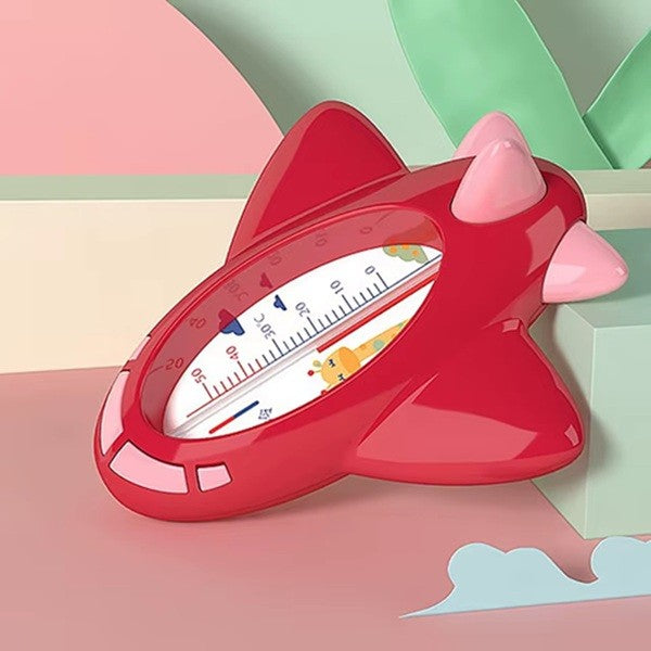 Termometru pentru Baie si Camera, Plutitor, Senzor Kerosen Fara Mercur, Model Avion, ABS, 11x10x4 cm, Rosu