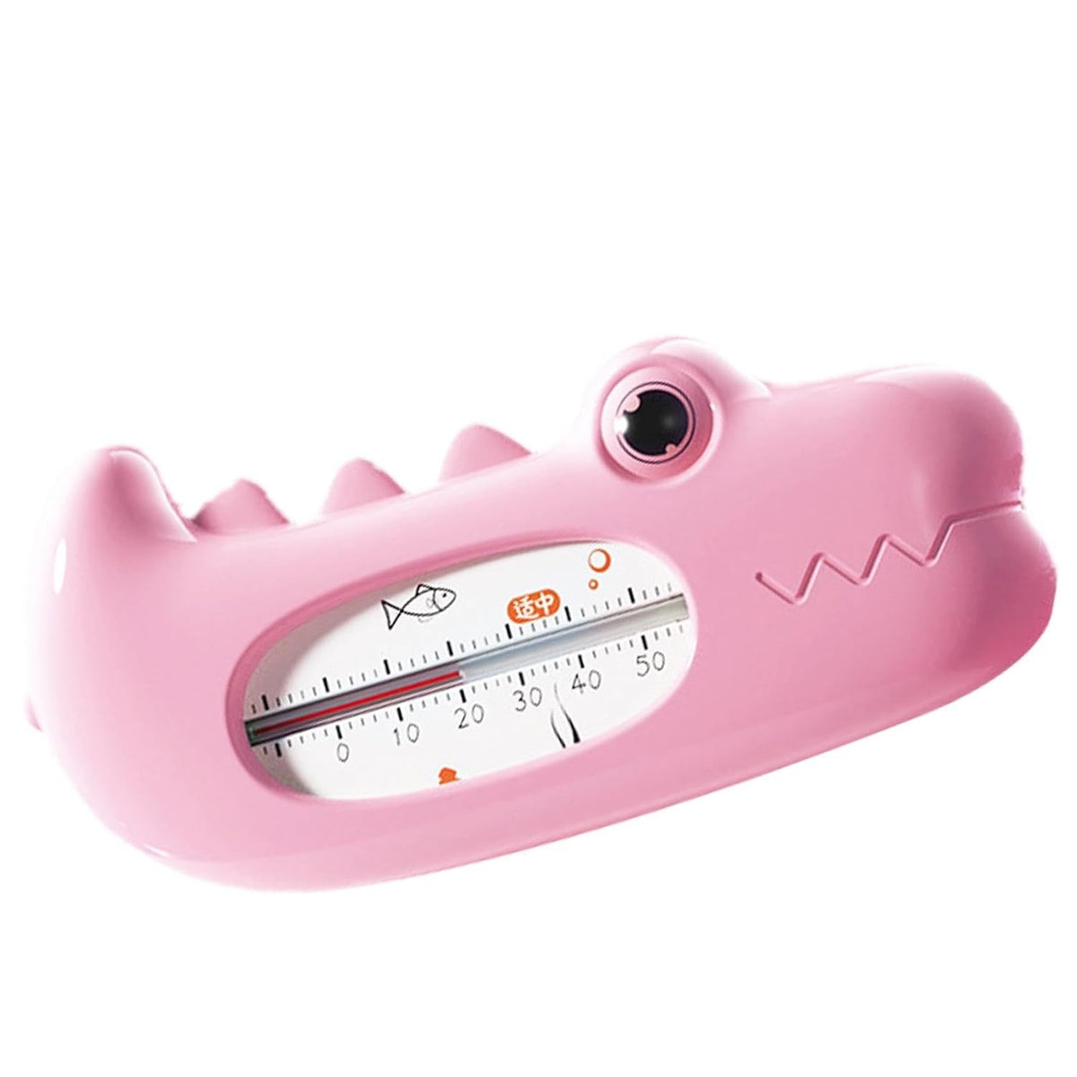 Termometru pentru Baie si Camera, Plutitor si Rezistent la Apa, Model Crocodil Fara Mercur, ABS, 12.5 x 6.5 x 3.7 cm, Roz