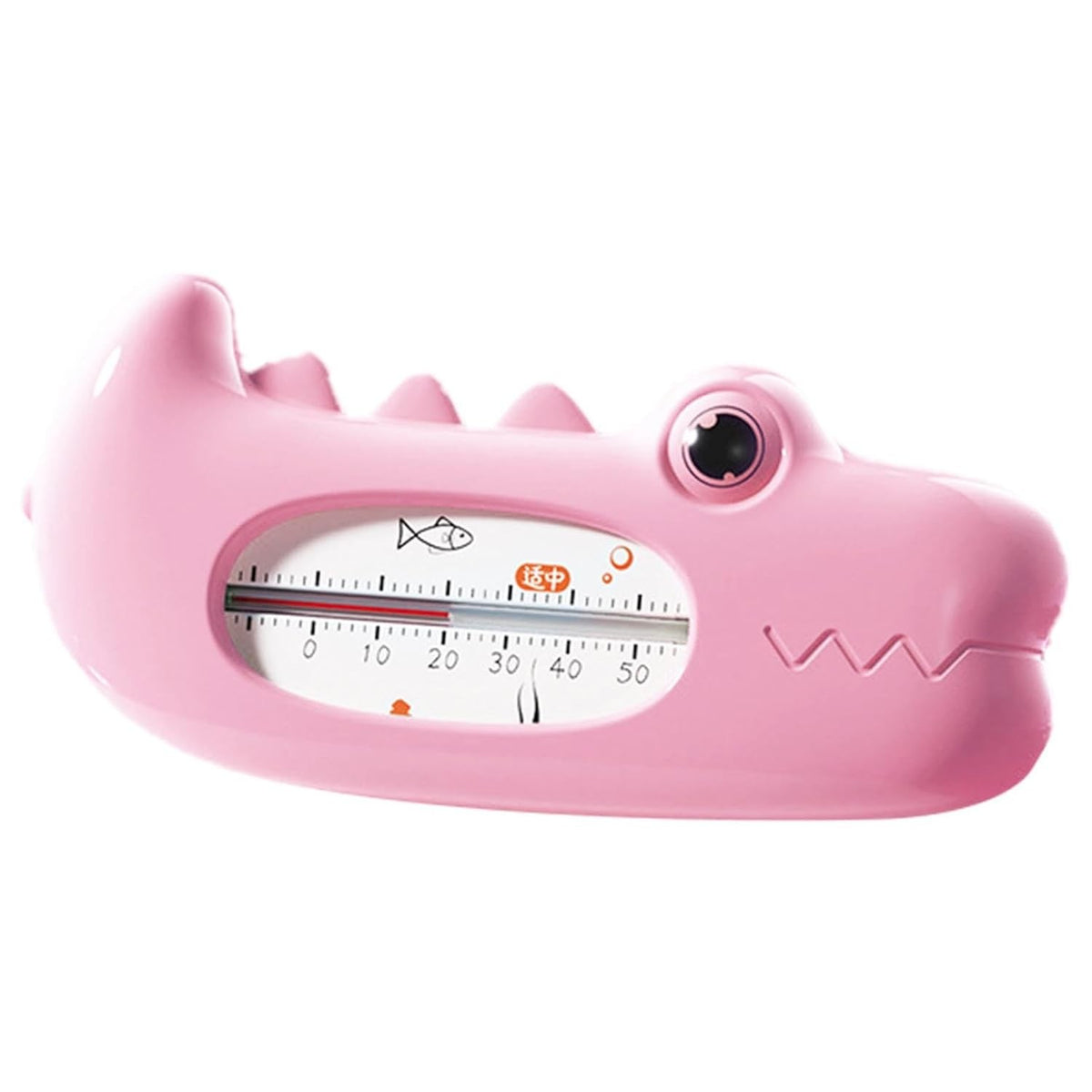 Termometru pentru Baie si Camera, Plutitor si Rezistent la Apa, Model Crocodil Fara Mercur, ABS, 12.5 x 6.5 x 3.7 cm, Roz