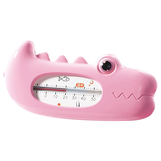 Termometru pentru Baie si Camera, Plutitor si Rezistent la Apa, Model Crocodil Fara Mercur, ABS, 12.5 x 6.5 x 3.7 cm, Roz