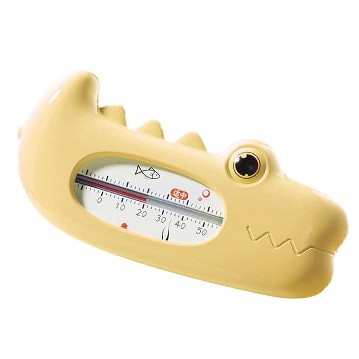 Termometru pentru Baie si Camera, Plutitor si Multifunctional fara Mercur, Material ABS, Model Crocodil, 12.5 x 6.5 x 3.7 cm, Galben