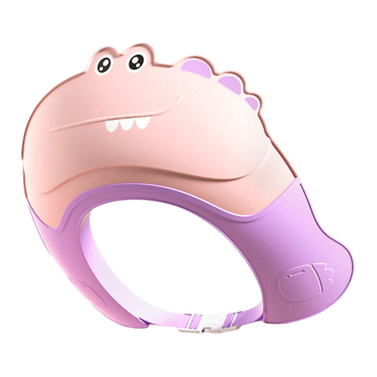 Fippy Casca de Dus pentru Copii, Protectie Ochi si Urechi Impotriva Samponului, Ajustabila, TPE si PP, 0-12 Ani, 20 x 23 cm, Model Crocodil, Roz/Mov